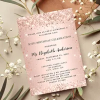Birthday party rose gold elegant formal invitation postcard