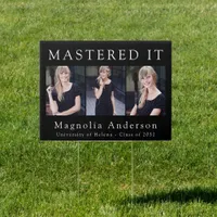 Black Photo Collage Mastered It Graduation Sign