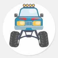 Monster Truck Classic Round Sticker