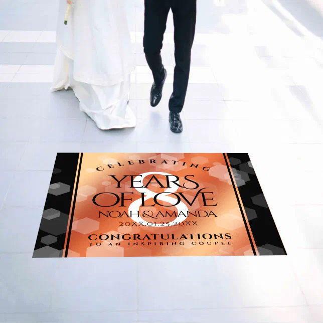 Elegant 8th Bronze Wedding Anniversary Celebration Floor Decals