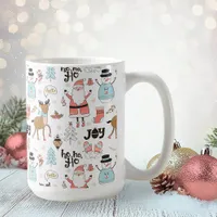 Santa, Snowman, Reindeer Pattern ID559 Coffee Mug