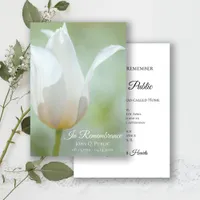 White Tulip Flower Spring Death Anniversary Invitation