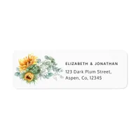 Boho Sunflower Eucalyptus Label