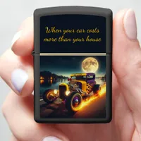 Vintage hot rod cruising under a full moon zippo lighter