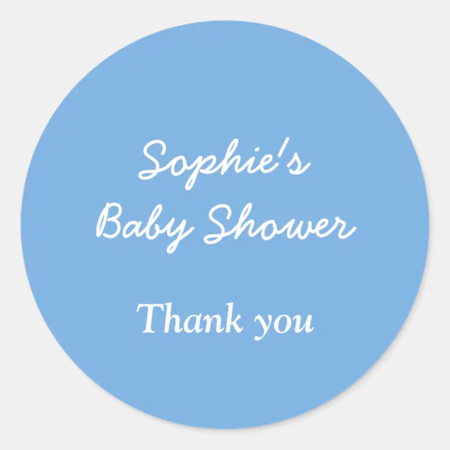 Baby Shower Minimalist Blue Thank You Sticker