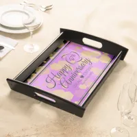 Elegant 47th Amethyst Wedding Anniversary Serving Tray