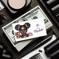 Bold African American Hustler Hair Salon Design Business Card