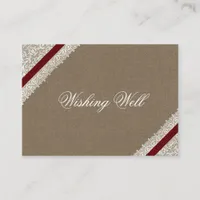 FAUX red lace and burlap wishing well cards