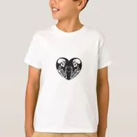 Skeleton Heart Hands Sign Halloween Costume Retro  T-Shirt