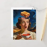 Surreal Grilled Cheese and Soup Postcard