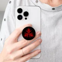 Romantic, Elegant Vintage Damask Red Goth PopSocket