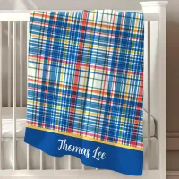 Blue Plaid Rainy Day Parade Collection Baby Blanket