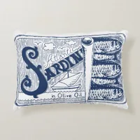 Sardines Tinned Fish Fisherman Aesthetic Accent Pillow