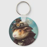 Steampunk Guinea Pig Keychain