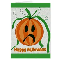 Vintage Sad Jack o' Lantern Cards