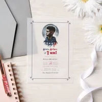 Stars, Stripes & Fun All-American Boy Birthday Vellum Invitations