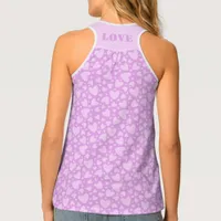 Girly Pink Love Hearts Tank Top