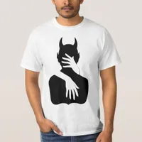 Sexy Gothic Devil Black White Silhouette T-Shirt