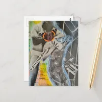 Surreal Retro Ballet couple finale collage art Postcard