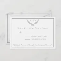 Elegant Marble and Wreath Wedding Response Invitation