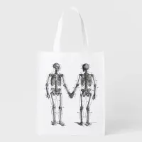 Vintage Skeletons Diagram with Numbered Bones Grocery Bag