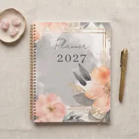 Blush Pink Floral Gold Geometric 2027 Planner