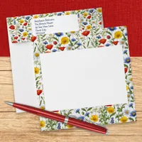 Colorful Wildflowers Patterned Envelope