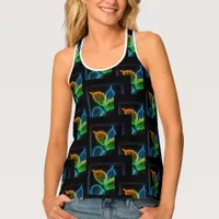 Natures Leaves in Neon Tank Top