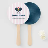 Perfect Match Preppy Pickleball Wedding Shower Hand Fan