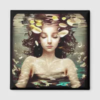 Tranquil Woman Under Water, | AI Artwork Magnet