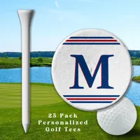 Custom Monogram Golfer Red White Blue Personalized Golf Tees