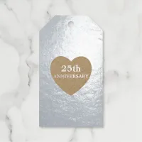 25th Anniversary Silver Foil Gift Tags