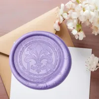Fleur-de-lis Monogram Wax Seal Sticker