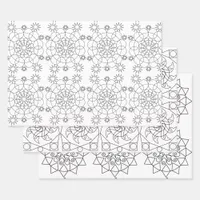 Gift Wrap - Three Mandala Patterns to Color