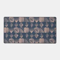 Bold Caribbean Tribal Mudcloth: Navy Blue, Pink Desk Mat