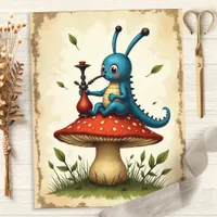 Alice Caterpillar Hookah Scrapbook Paper