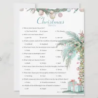 Coastal  Christmas Trivia game card