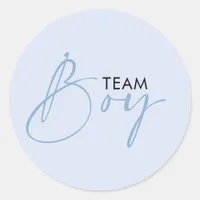 Team Boy Blue Gender Reveal Voting  Classic Round Sticker