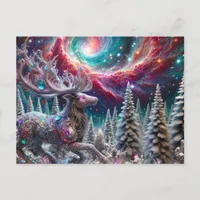 Cosmic Jeweled Reindeer Postcard