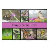 Beautiful Butterfly and Floral Family Name Cloth Placemat