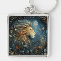 Leo Lion Zodiac Astrology Celestial Birthday Keychain