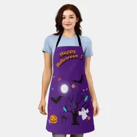 Funny Halloween creatures and candies  Apron