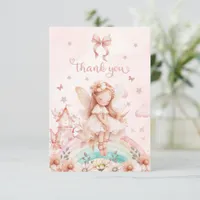 Fairy Girl Magical Teapot Rainbow Photo Birthday Thank You Card