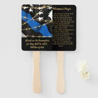 Policeman's Prayer Card Law Enforcement Graduation Hand Fan