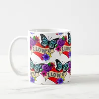 I Love You | Valentine's Day Heart and Rose Coffee Mug