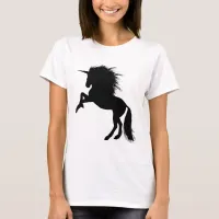 Proud Black Unicorn Silhouette Fantasy Animal, ZKA T-Shirt