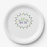 Let's Get Lit Funny Christmas Lights Festive Holid Paper Plates