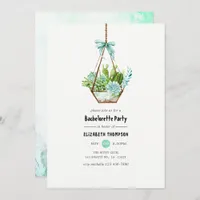 Mint Glass Terrarium Succulent Bachelorette Party Invitation
