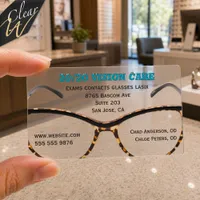 Tortoiseshell Eyeglasses Vision Care Clear Business Cards