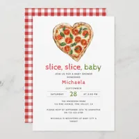 Slice Slice Baby Watercolor Pizza Baby Shower Invitation